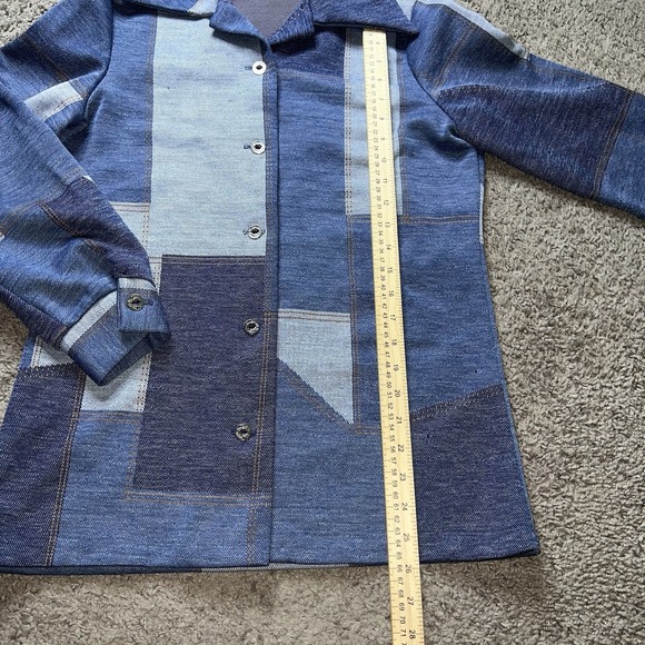 1970s Militaires Equipments Two Tone Denim Shirt Jacket Women's Medium Rare - Picture 3 of 7